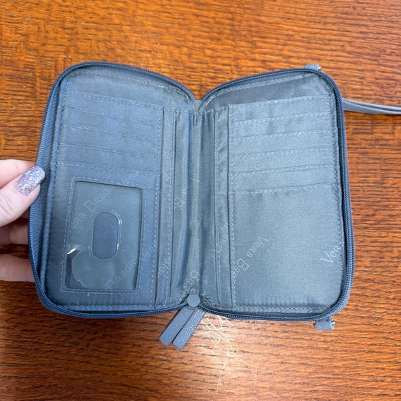 Vera Bradley Gray Quilted Wristlet with Zipper Closure removable straps - Picture 5 of 7